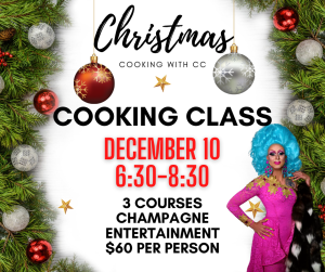 A Christmas cooking class at CC’s Low Carb Kitchen on Friday 10 December