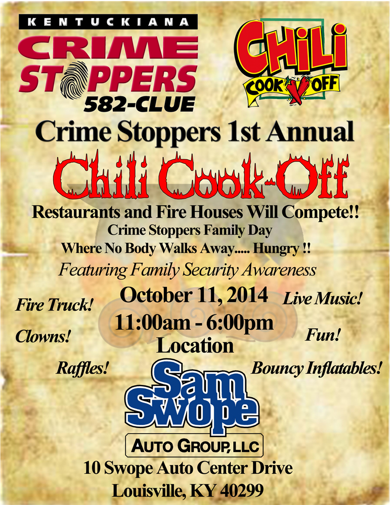 Crime Stoppers chili cook-off Saturday