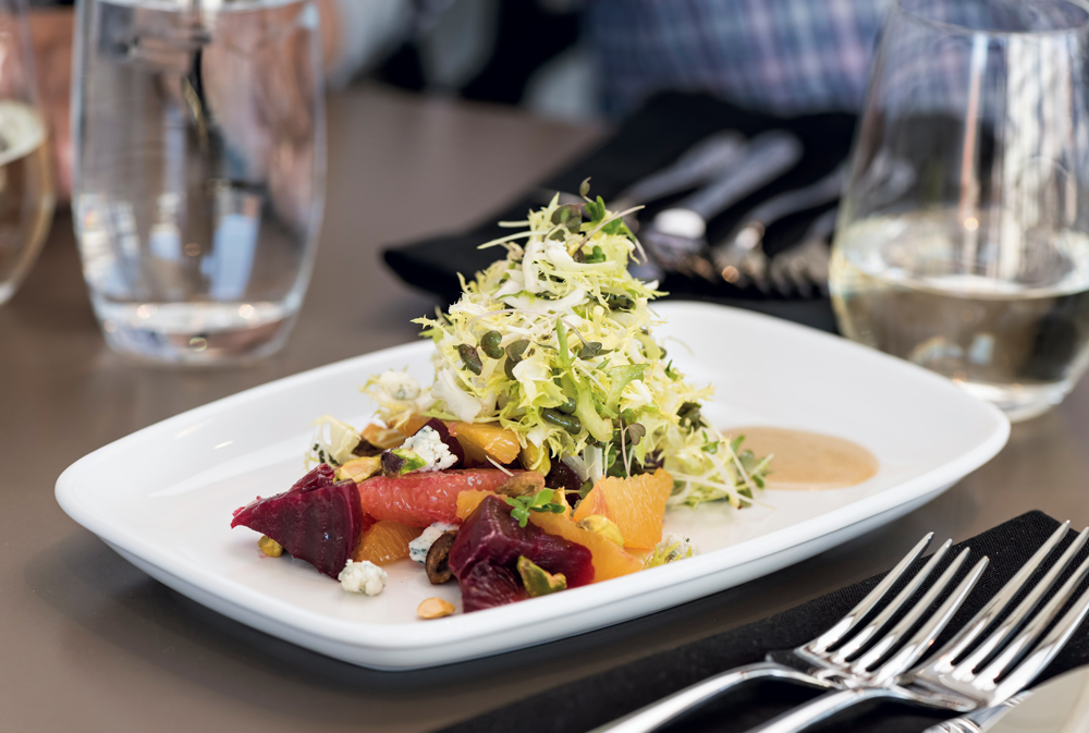 Roasted beet and citrus salad with pistachio vinaigrette