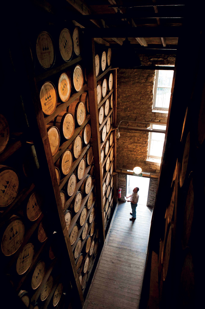 One of Woodford Reserve's barrel warehouses