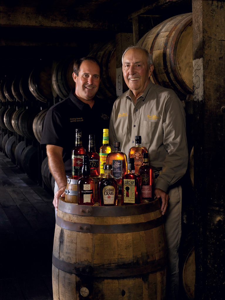 Co-master distiller for Heaven Hill, Craig Beam (left) with his now retired father, Parker Beam