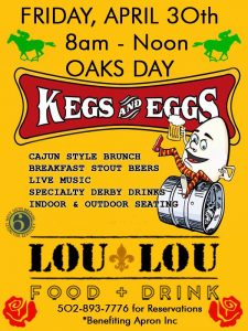 <div>The return of Kegs & Eggs at Lou Lou, Kentucky Oaks morning, April 30</div>
