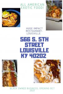 “All American Exotic Food” from Huge Impact Restaurant, coming to Louisville