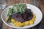 The Hub – Grilled Portobello with a pea risotto and grilled asparagus
